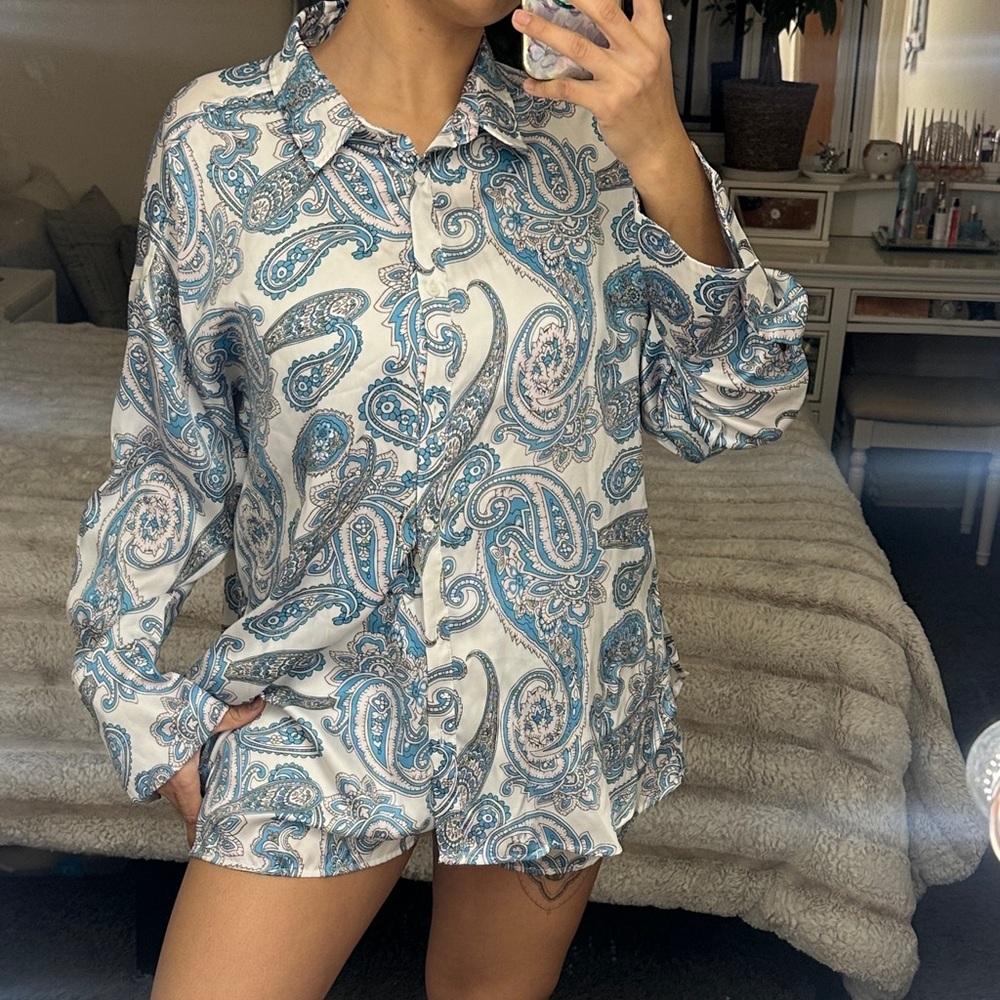 Lu Bella Boutique Paisley Print Women's Shorts Set 2 piece size M used